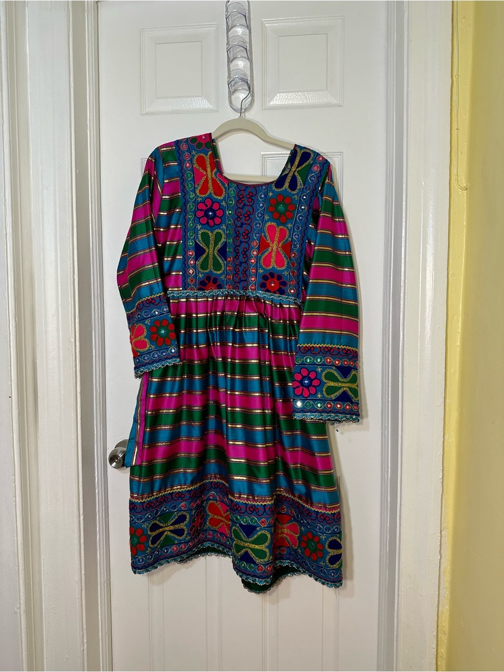 Afghan Kuchi 3-Piece Embroidered Dress Set | Colorful Traditional Dress